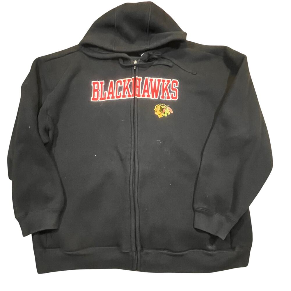 Chicago Blackhawks NHL Zip Hoodie 2XL Full Zip Fleece Logo Sweatshirt